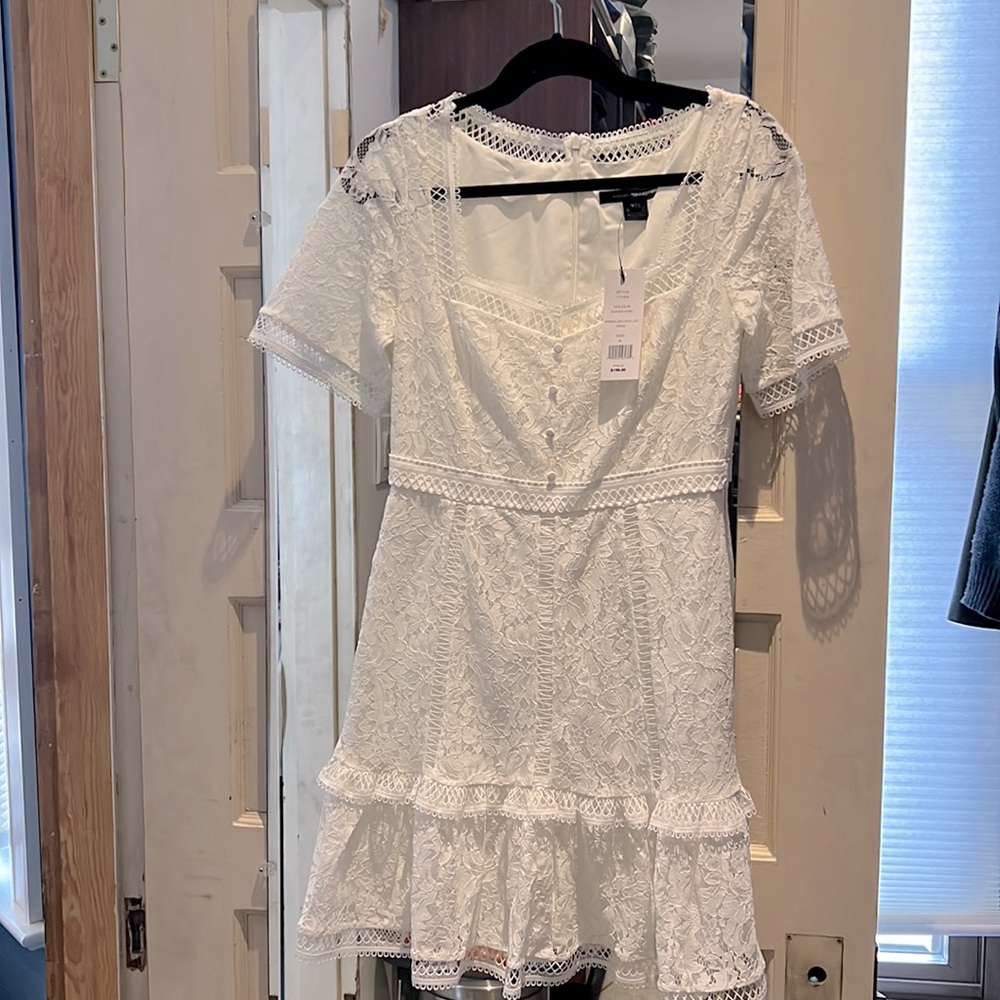 French Connection Amisha Lace Panelled Dress NWT